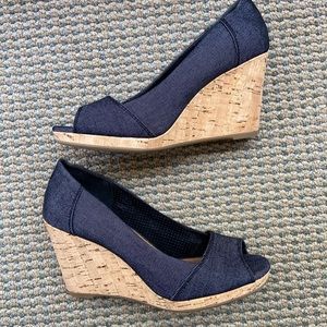 TOMS wedges. Brand new, never worn.